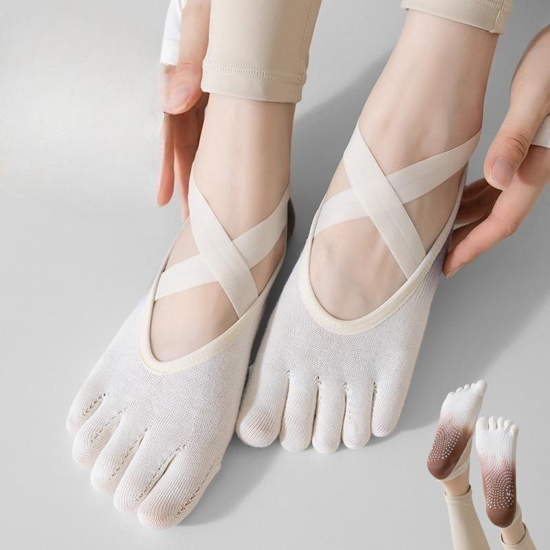 Yoga Socks for Women, Professional Anti-slip Gradient Lacing, Beginner's Pilates Five-finger Socks, Spring and Summer Sports Socks