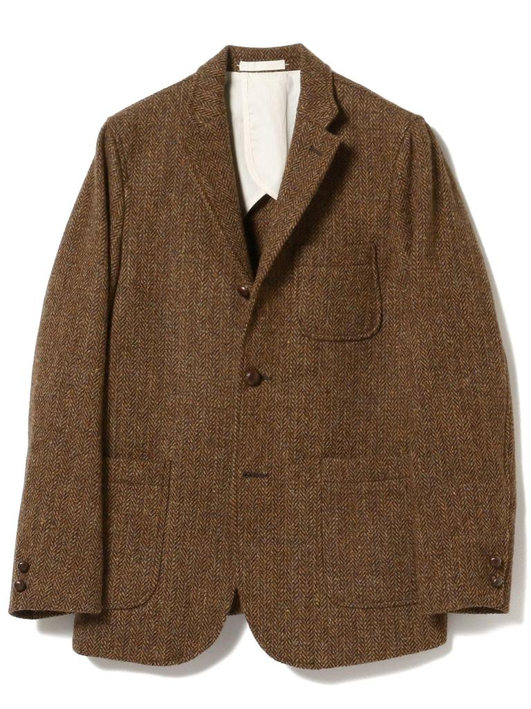 Beams Plus Harris Tweed 3B Size 38160111803 Jacket, Men's, LT.BROWN_HB, L,
