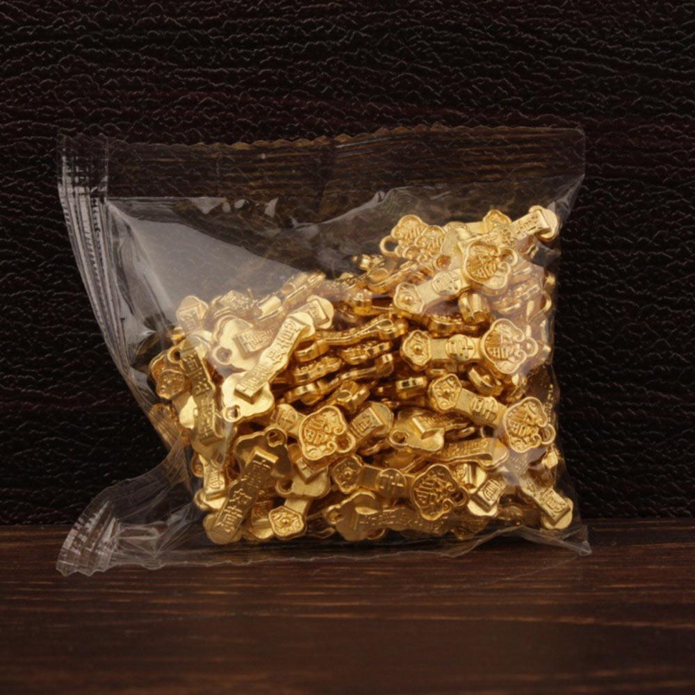 100PCS Gold Miniature Gold Ingots Luck Charms Dollhouse Accessories  Desktop Ornament
