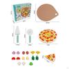 Cooking Toys,Pretend Play,Kitchen Accessories,Birthday Gifts,Wooden Pizza Set Cutting Play Food Toy
