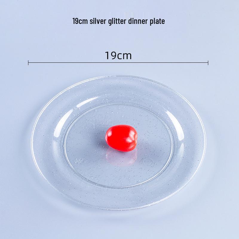 Thickened Transparent PS Plastic Plates - Crystal Butterfly Design for Steak, Fruit & More