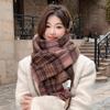 Mohair Scarf Korean Atmosphere Autumn and Winter Plaid Scarf Imitation Cashmere Warm Shawl Couple Versatile Scarf