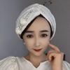 Cover White Hair Headband Cap Lace Embroider Hair Band Hot Sale Headwrap  Women
