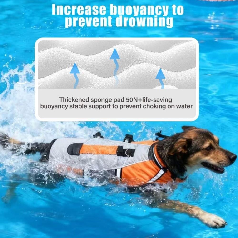 Adjustable Dog Swimming Vest Reflective Pet Life Preserver Dog Surfing Clothes  Swimming