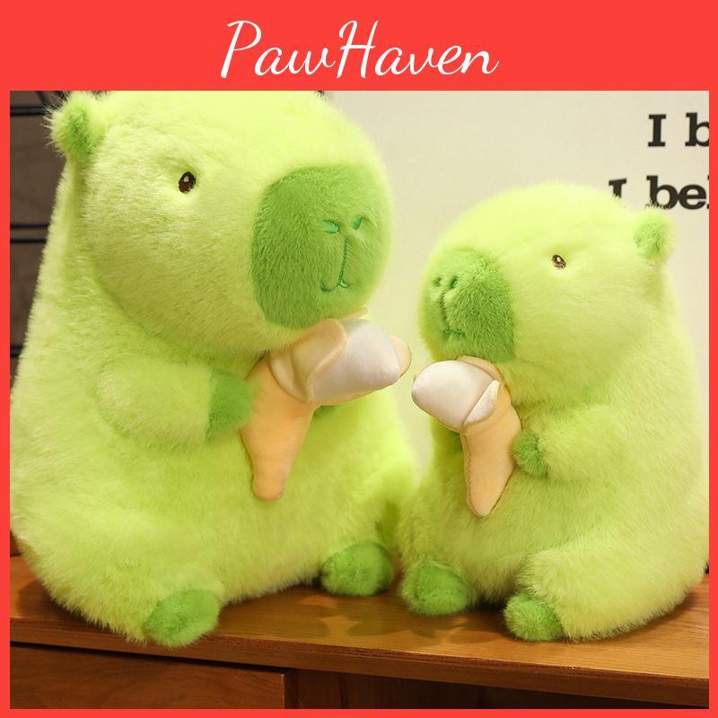 Plushie Capybara Soft With Bananas Decorate For Kids And Plush Collector