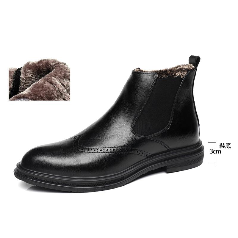 

Молодежный тренд Ботинки Брок Мартин Мужские средней и высокой посадки Британские кожаные туфли Мужские кожаные ботинки челси с кожаными рукавами 44