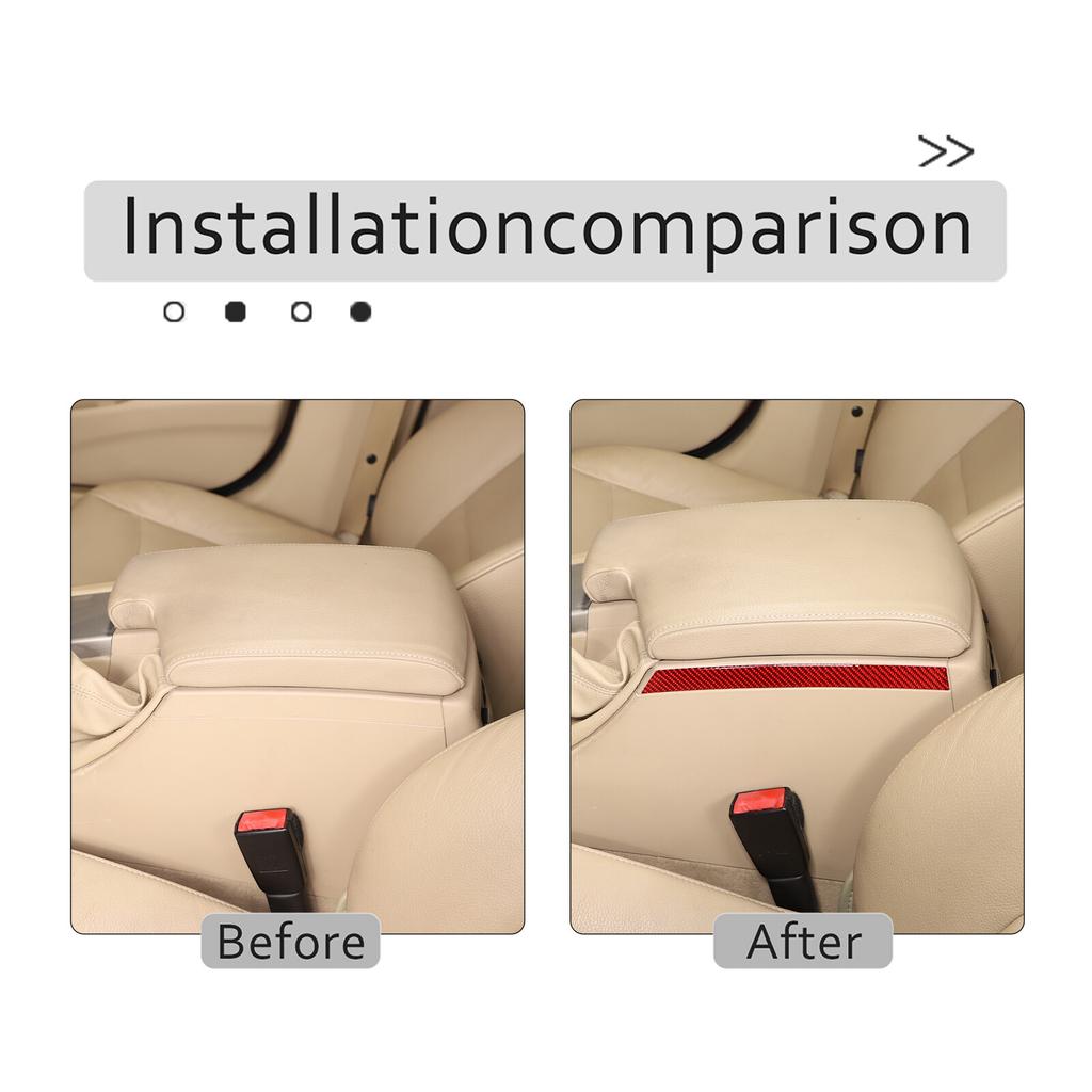 Red Carbon Fiber Center Gear Shift Side Strip Trim For BMW 3 Series E90 2005-12