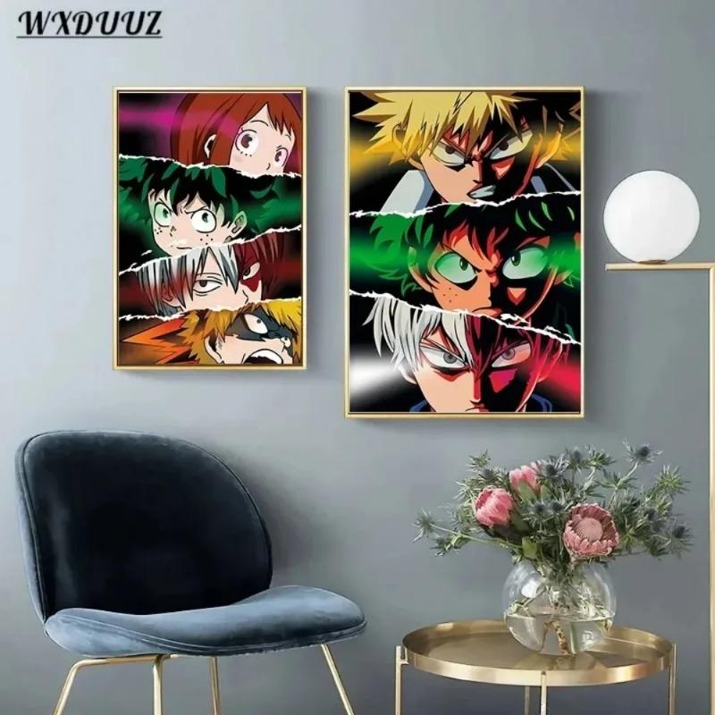Anime-Figuren-Augen-Poster, ästhetisch, Hunter x Hunter Attack on Titan, Dämonenjäger, Manga-Leinwandgemälde, Wandkunst, Kawaii-Zimmerdeko