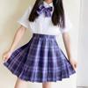 Ash Women's Academy Style Sailor Suit: Short Sleeve JK Student Uniform with Genuine Pleated Short Skirt