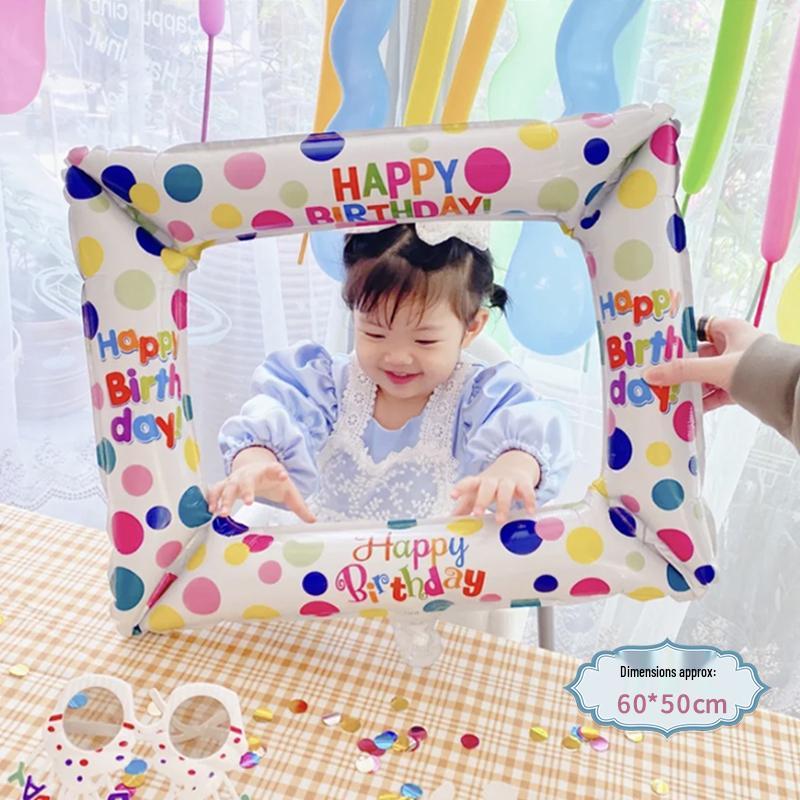 White Outdoor Baby's First Birthday Number Balloons - Children’s Photo Prop and Birthday Decoration Scene