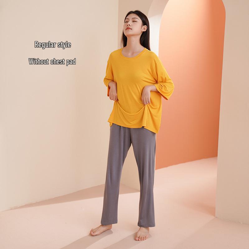 

Adjustable Seven-Sleeve Modal Maternity Pajamas with Chest Pad for Spring & Autumn L (115-145 lbs)