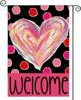 AVOIN Colorlife Valentines Day Love Heart Garden Ag 12x18 Inch Double Sided Outside, Polka Dots Anniversary Welcome Yard O KZA