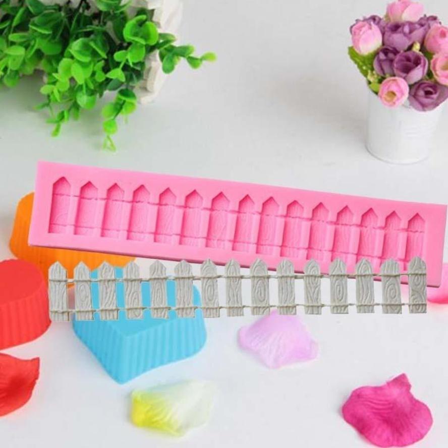 1 Pcs Garden Fence Shape Silicone Fondant Cake Molds Chocolate Baking Clay Decor Tool Suitable Home Kitchen Baking Supplies