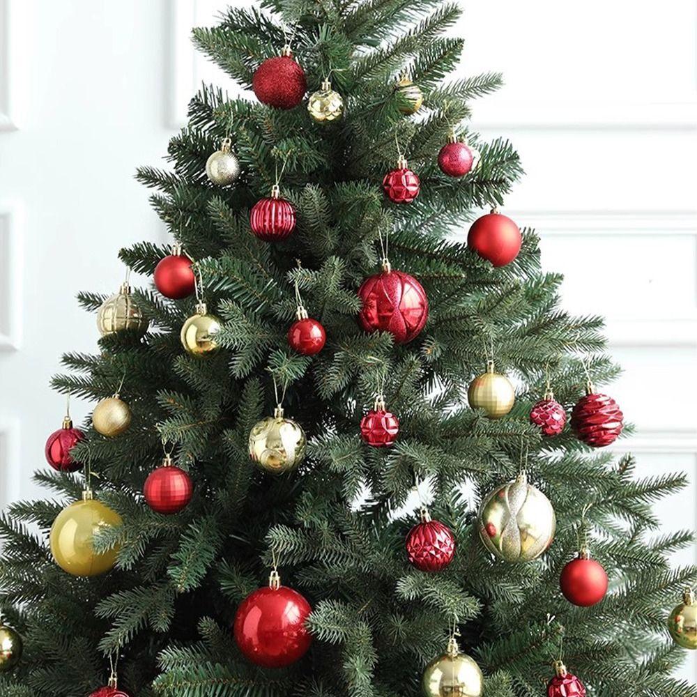 34pcs Crafts 4/5/6/8cm Christmas Ball Delicate Creative Christmas Tree Pendant Painted Colorful Hanging Ornament Party