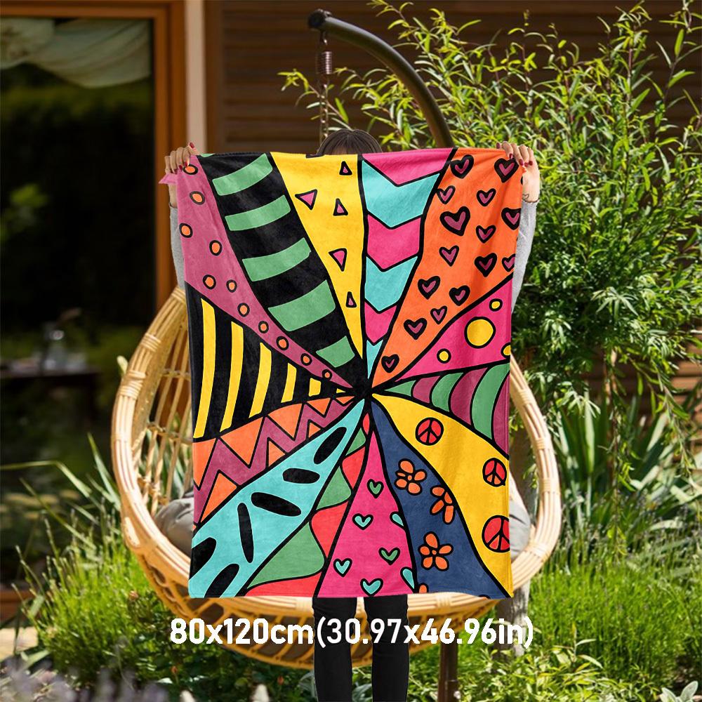 

1PC pattern designOutdoor Flannel Blanket - Soft Plush Decor for Picnics, camping, Bedroom, Playroom, Office, or Lunch Break 1301A 80x120cm(31x47inch)