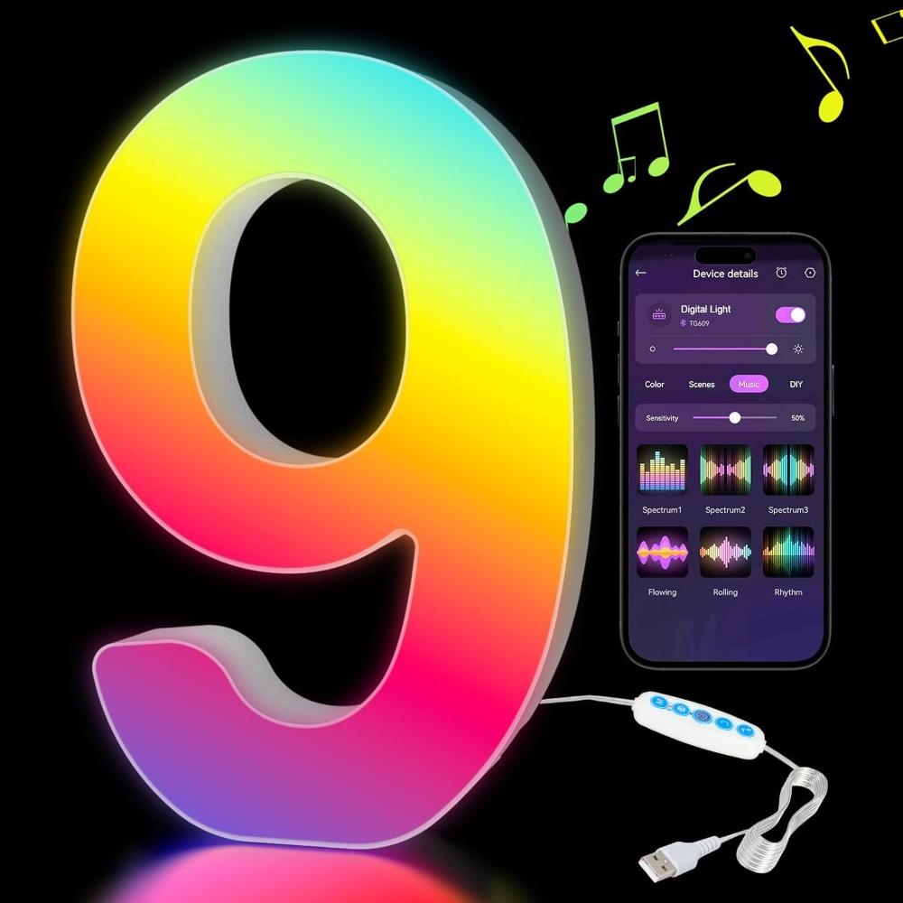 Name Letter Alphabet Light Smart Number Lamp MeRGBW App LED Letters Light Game