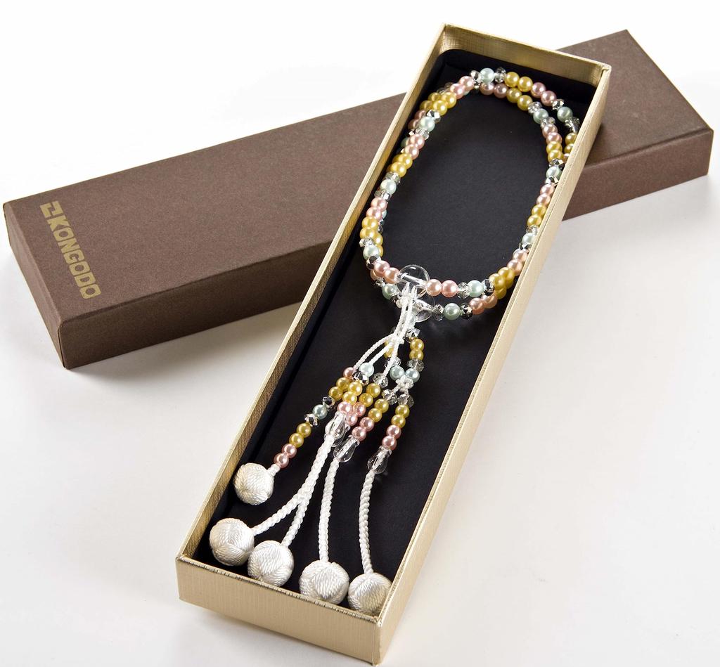 Kongodo Women's Prayer Beads [Mixed Pearl] Colorful Prayer Beads/Juzu/S/8 inches/Plastic/Soka Gakkai/SGI