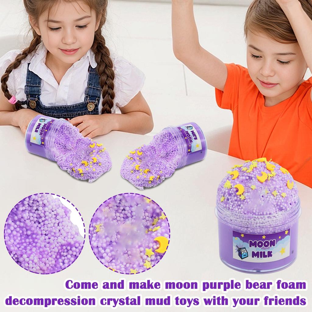 Star Moon Purple Bear Foam Decompression Crystal Mud Toy Slime Toy