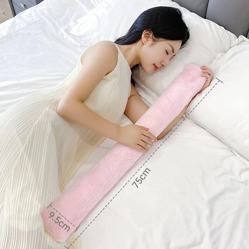 Lång Varmvattenflaska med Avtagbart, Tvättbart Överdrag - Unisex Värmande Säng-/Magkudde.