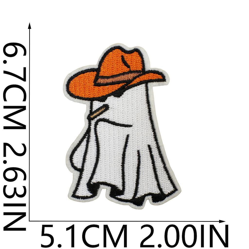 Halloween Cat Ghost Embroidery Cloth Sticker Holiday Decoration Flowers Witch Embroidery Chapter A Piao Bicycle Patch Sticker