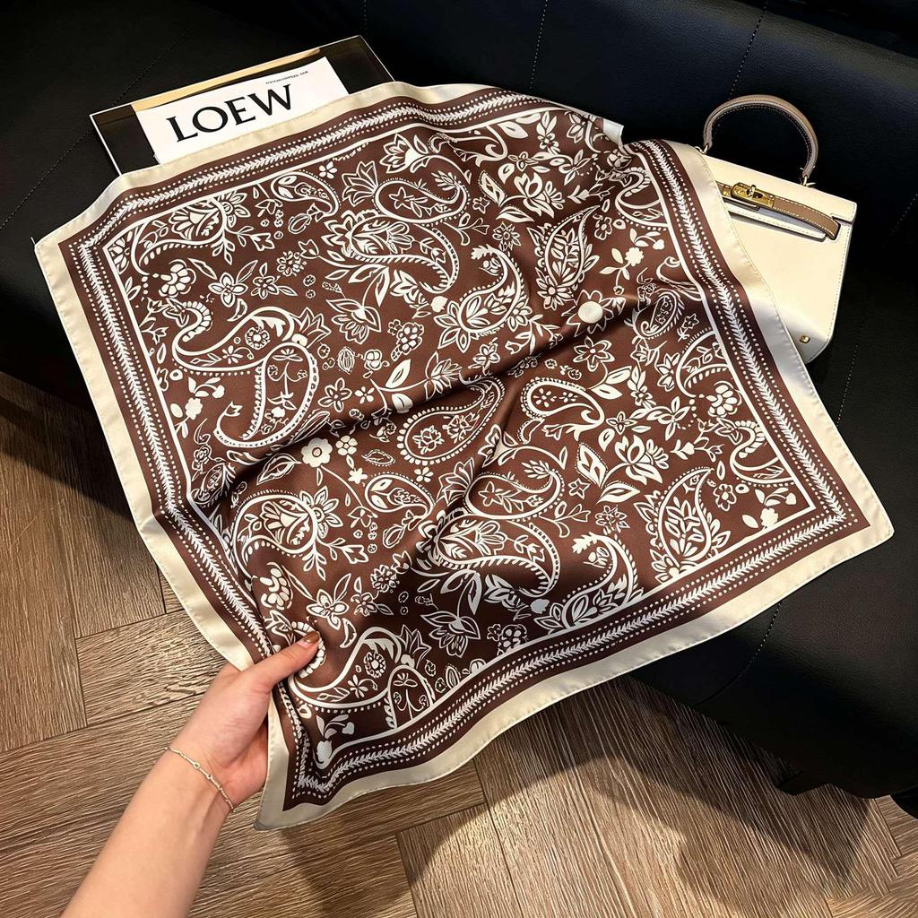 Elegant Silk-Style Square Scarf: Fashionable, Professional Decorative Shawl for Women