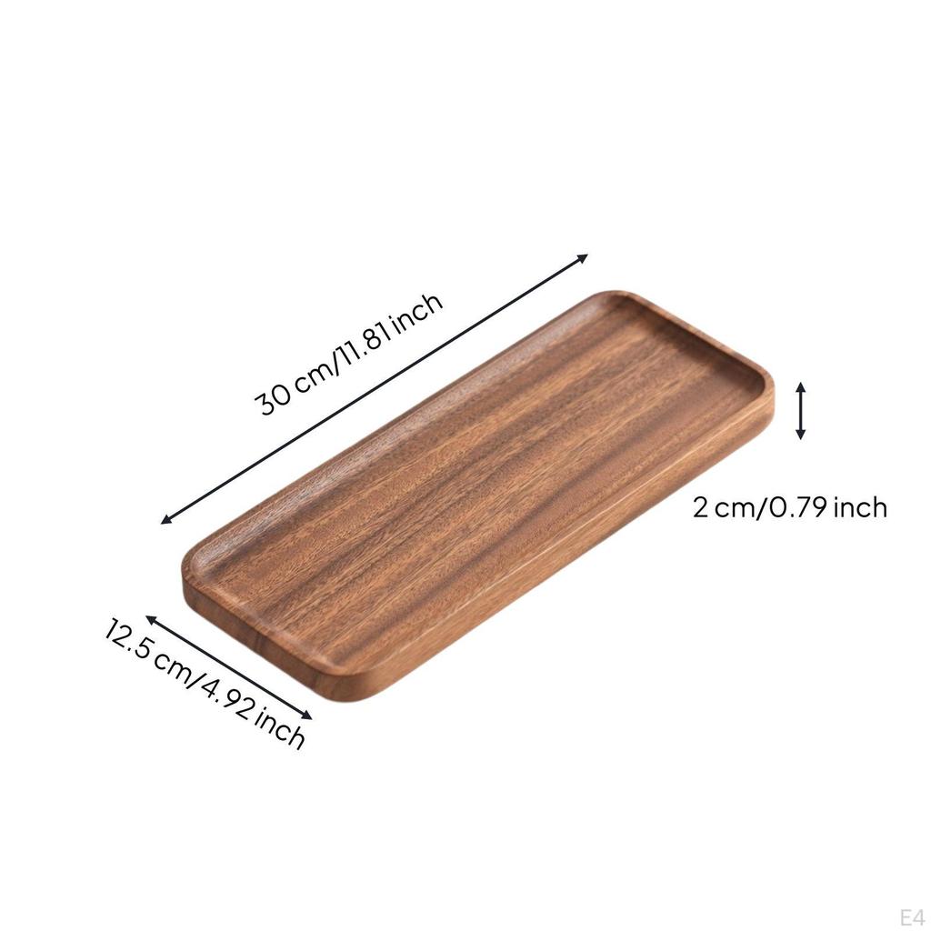 Bandeja de Madera de Nogal Tallada Decorativa para Mesa de Café Plato Corazón