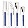 4Pcs Black Silver Acrylic Handle Dinnerware Knife Fork Spoon Set Stainless Steels Cutlery Set Western Home Kitchen Flatware