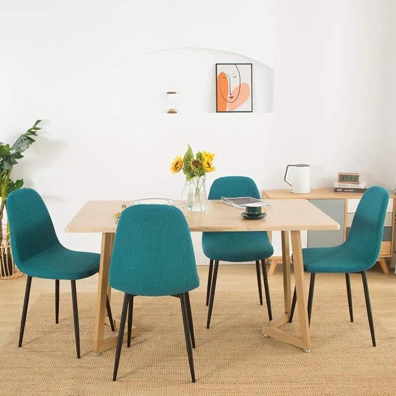 Jacquard Waterproof Shell Chair Cover Short Back Scandinavian Chair Covers Adjustable Dining Room Seat Covers For Bar Party