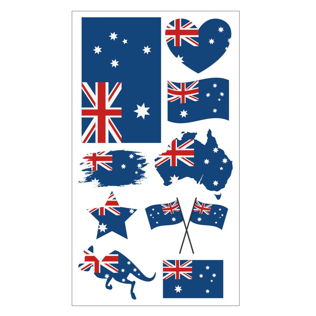 Flag Design Temporary Tattoos Set of Multiple Shapes for Events Parties Festivals and Sports Fans Temporary Tattoos