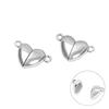 5Pairs Love Heart Magnetic Connected Clasps Metal Magnet Charms End Caps For DIY Zircon Making Couple Bracelet Necklace