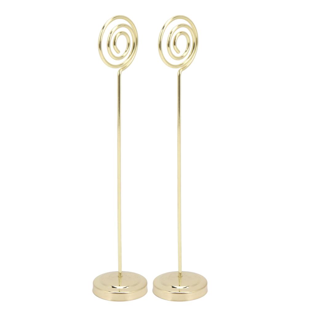 2Pcs Table Number Holder 200mm Round Metal Steady Semicircle Convex Design Electroplating Technology Photo HolderGold