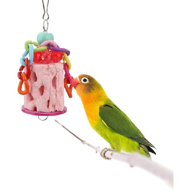 Hypeety Vogel Papagei Kalzium Zähne Mund Backenzahn Schleifstein Hamster Schleifstein Kauspielzeug Sitzstange Sprungständer für Papagei Wellensittich Chinchilla