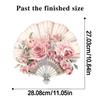 Creative Flower Folding Fan Wall Sticker New Chinese Style Bedroom Decor Headboard Study Background Self Adhesive Removable Art Sticker