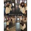 Women's Winter Cotton Jacket with Large Raccoon Fur Collar and Horn Buttons