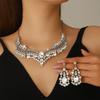 Inlay Rhinestone Necklace Earring Set Fashion Clavicle Chain Jewelry Set  Banquet