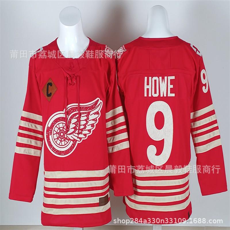 Detroit Red Wings Eishockey Trikot Bestickt Team Uniform Baumwolle Sportbekleidung Herren Erwachsene