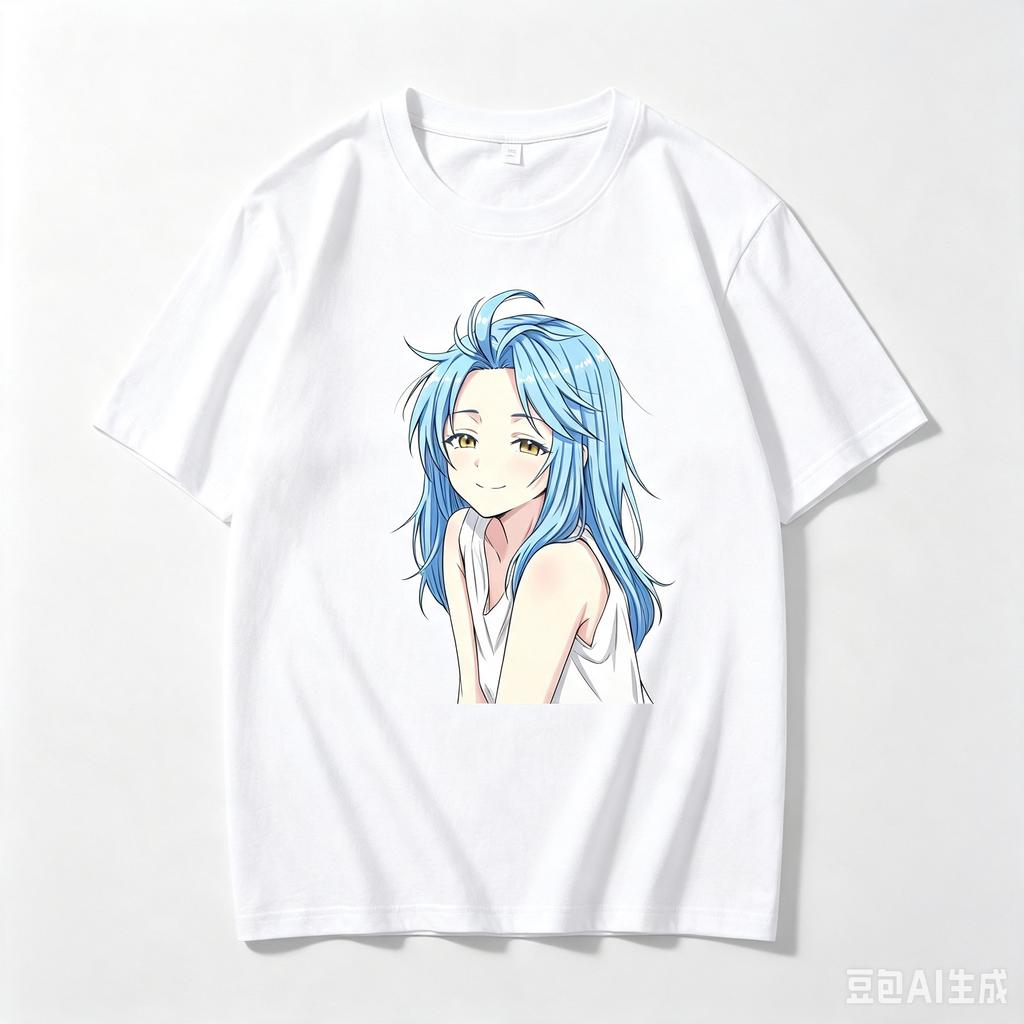 Rimuru Tempest That Time I Got Reincarnated as a Slime Long Hair Smiling Bust Anime Cutout Crew Neck Unisex And Unisex Tshirt