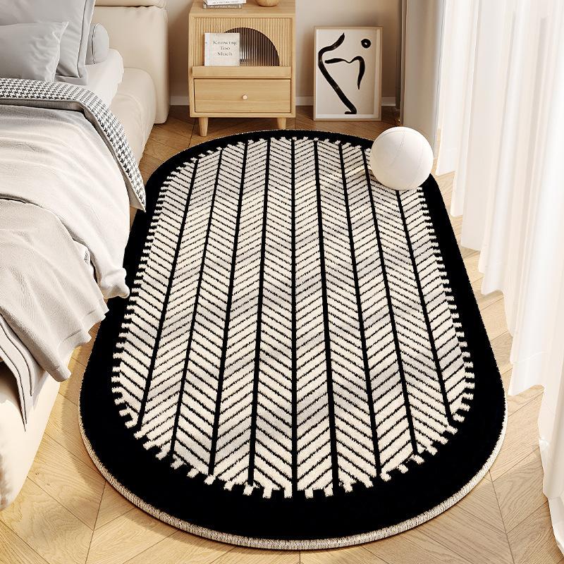 Schlafzimmerteppich Schmutzabweisender Bettvorleger Haushalt Dick Rutschfest Teppich Leicht zu Pflegen
