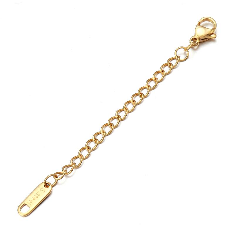 10pcs/lot Stainless Steel Extension Chains Link Jump Rings Lobster Clasps Connectors For Bracelets Necklace DIY Jewelry Making