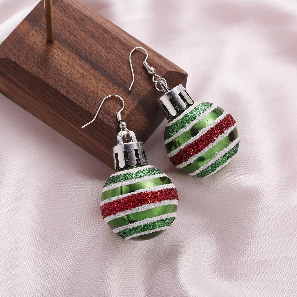 Fashion Christmas Earrings 2024 New Creative Christmas Bulb Drop Earrings For Women Christmas Gift Colorful Ball Dangle Earrings