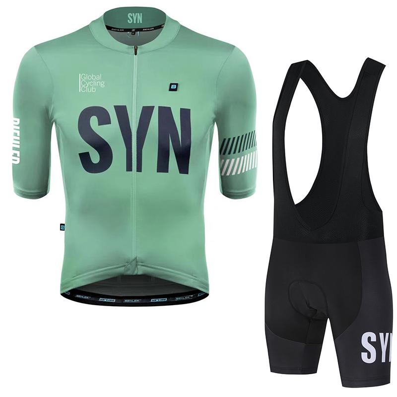 Road Bike Cycling Suit Summer Cycling Jersey Sponge Cushion Cycling Bib Polyester Fiber Bicycle Top 2026 Summer Breathable Cycling Suit