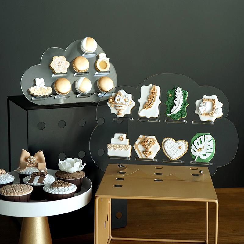 Acrylic Cloud Dessert Stand for Cakes & Macarons - High Transparency Display Small