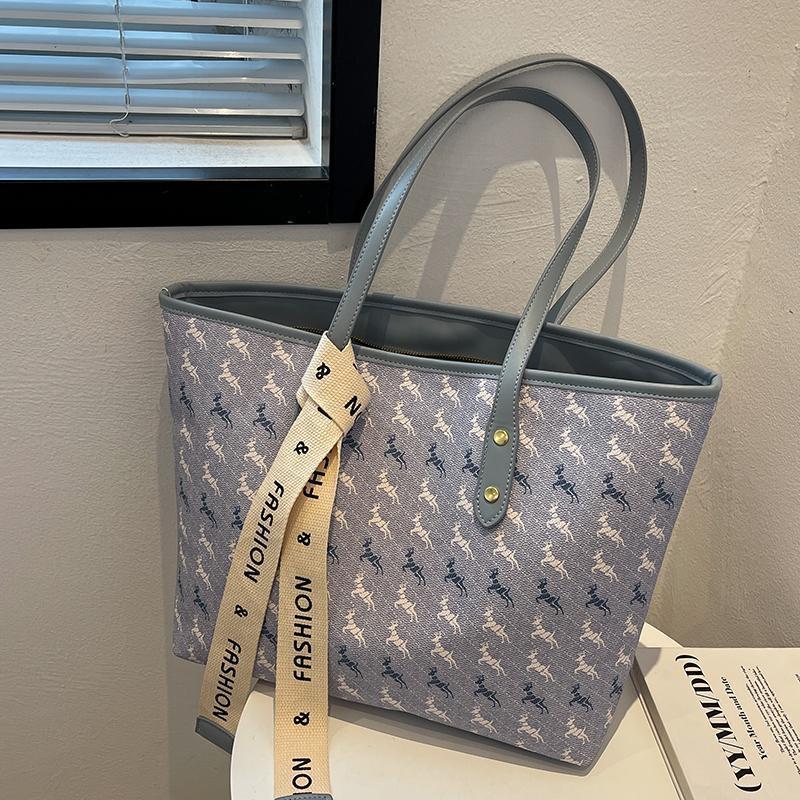 

Big bag women s big bag, new summer versatile shoulder bag, advanced texture class commuter tote bag синий