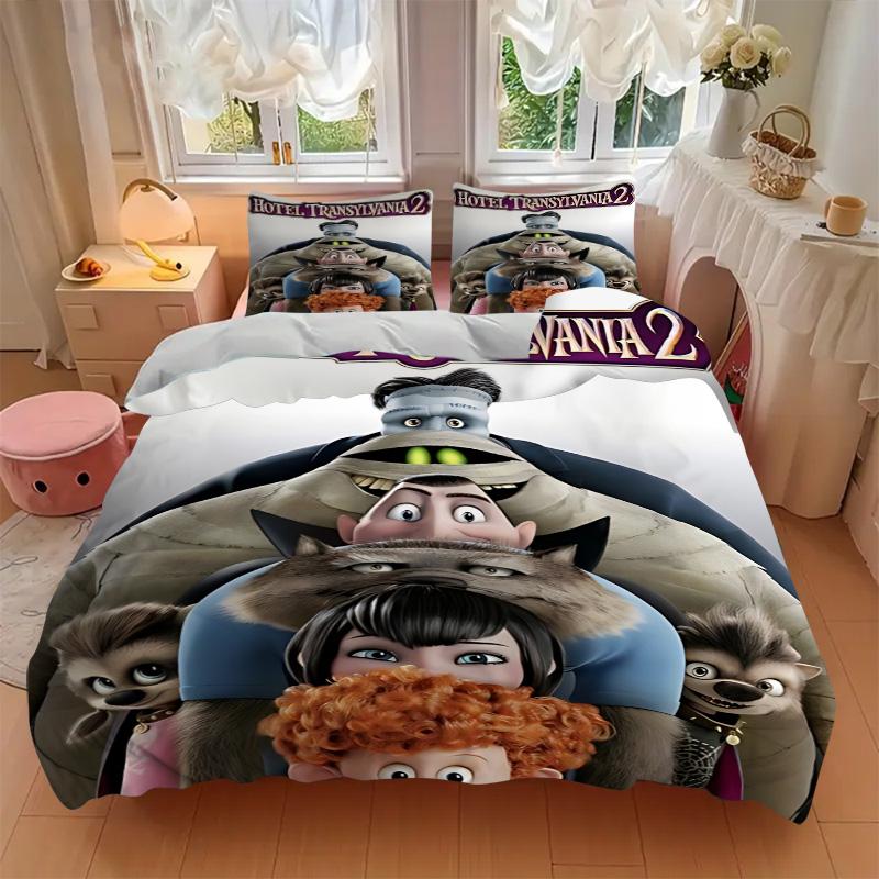 Hotel Transylvania Print 3Pcs Bedding Setduvet Cover With 2 Bedropillowcase Home Birthday Gift