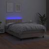 Vidaxl Letto Continentale Con Materasso E LED, Cappuccino, 120X190 Cm