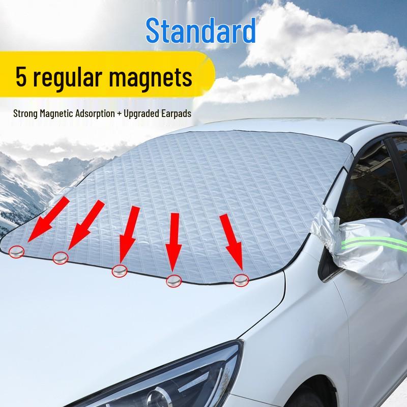 Magnetic Car Snow and Sun Shield for Windshield - Thickened, Antifreeze Cover Standard - Small (127*147)