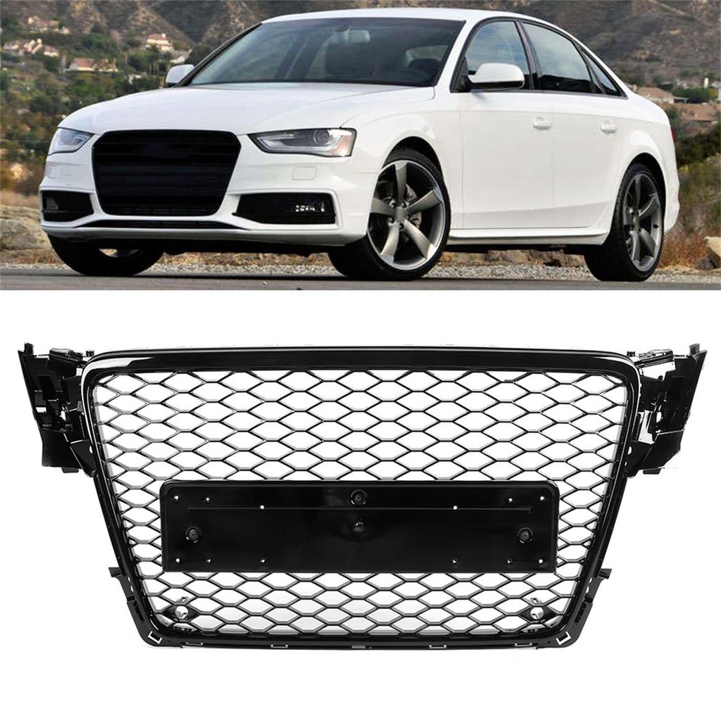 For RS4 Style Front Grille Sport Mesh Hood Grill Fit for A4S4 B8 2009?2012
