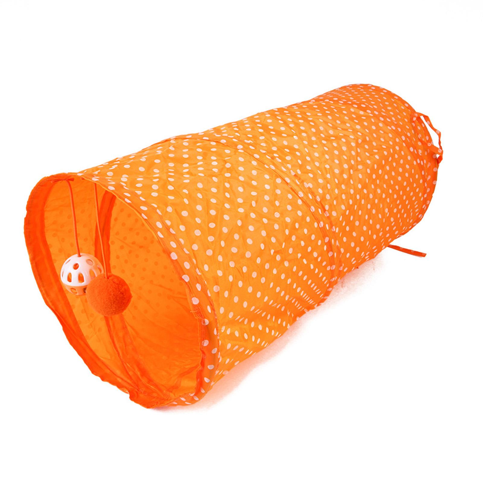 

Игрушка туннель для кошки Складной Интерактивный Безопасный Точечный узор Укрытие Труба для котенка Игрушка для щенка Желтый оранжевый