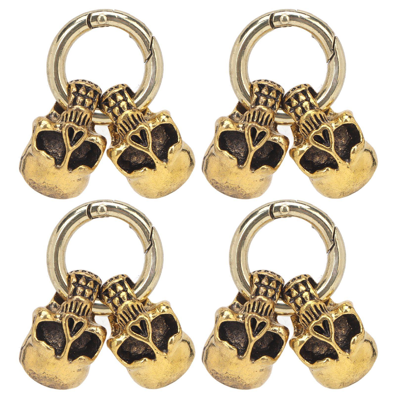 

5 Pcs Skull Head Cord End Clasps DIY Making Retro Style Small Compact Alloy Material Bracelet Buckle for Jewelry