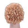 Frau Große Blume Turban Haar Zubehör Elastische Tuch Haar Bands Hut Chemo Beanie Damen Muslimischen Solide Haar Verlust Schal Kappe